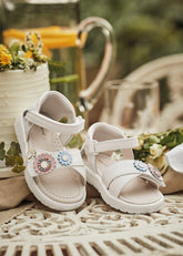 Sandalias Velcro Flores Blanco Mayoral